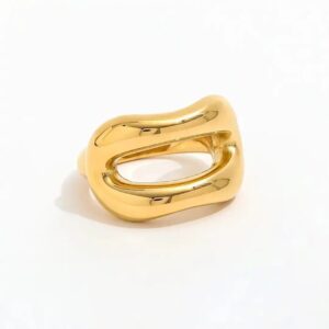 Golden Stainless Steel Adjustable Women Finger Ring With Eligant Design-RINGO jewellery collection
