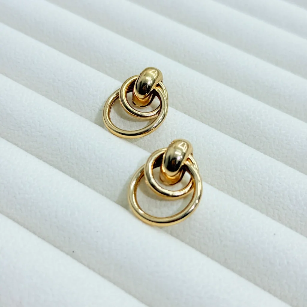 Chunky Gold Hoop Stud Earrings