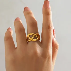 RINGO luxury Hercules knot adjustable ring made of 925 sterling silver with 18K gold plating, premium unisex jewelry in Bangladesh