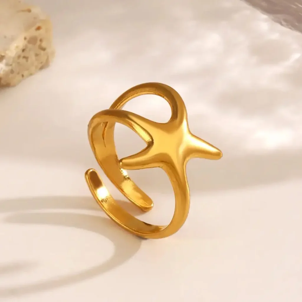 Organic Shaped Starfish Adjustable Ring