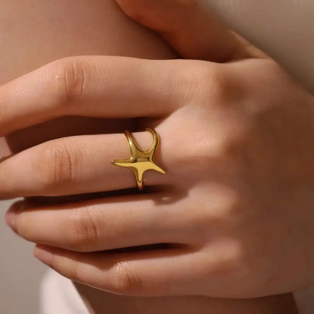 Organic Shaped Starfish Adjustable Ring - Image 3