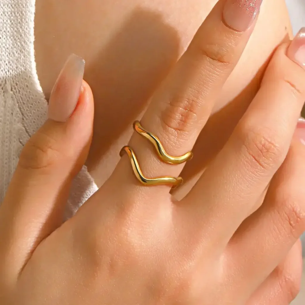 RINGO luxury adjustable ring made of 925 sterling silver with 18K gold plating, premium unisex jewelry in Bangladesh